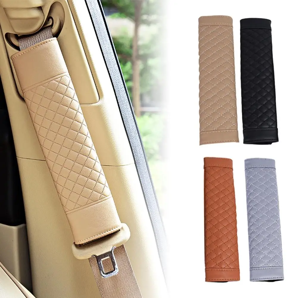 

1 Pair Stylish Car Safety Seat Belt Faux Leather Car Seat Shoulder Strap Pad Cushion Cover Car Belt Protector for Adults Kids