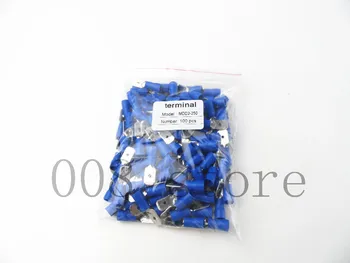 

MDD2-250 MDD2.5-250 male Insulated Spade Quick Connector Terminals Crimp Terminal AWG 100PCS/Pack MDD