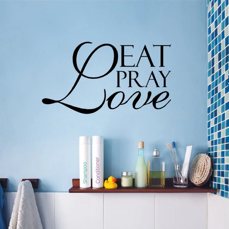 Креативные Виниловые Настенные Стикеры с надписью Eat Pray Love для творчества Декор
