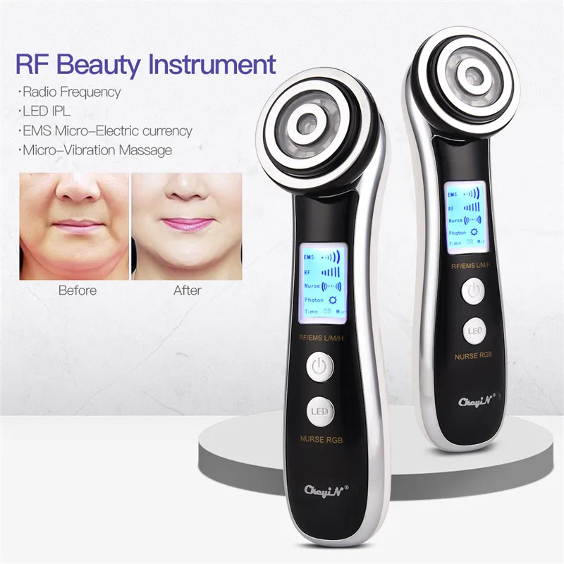 4 in 1 Ultrasonic RF Photon Therapy Facial Massager Handheld Beauty Skin Care Rechargeable