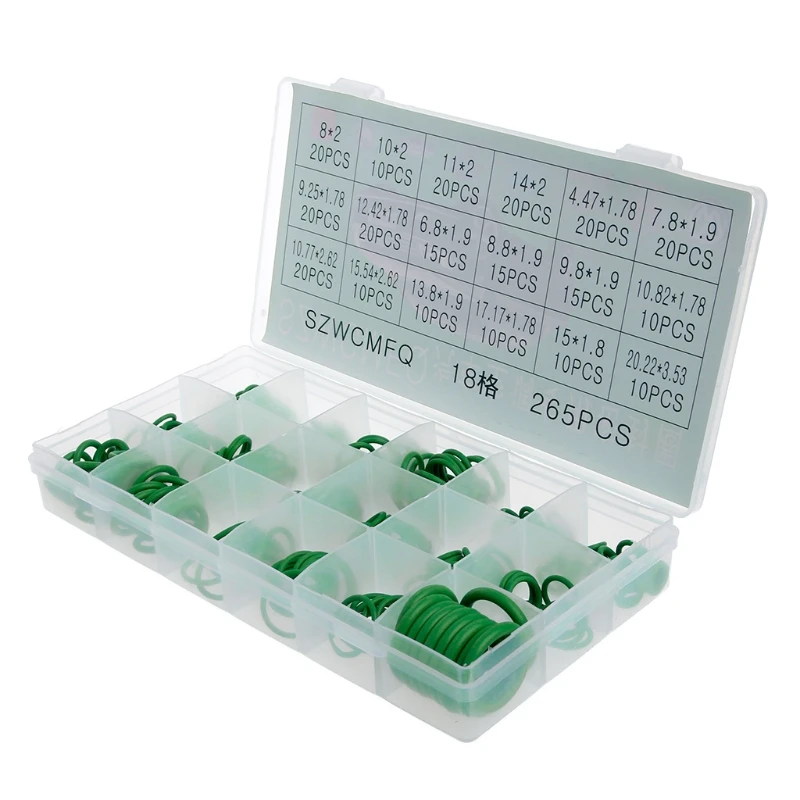 

265Pcs Car A/C R134a System Air Conditioning O Ring Seals Washer Assorted