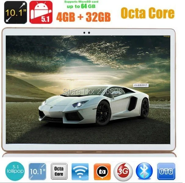 10 inch Tablet pc Octa Core 4GB RAM 32GB ROM Android 5.1 IPS GPS wifi 5.0MP 10.1 MID 3G WCDMA TabletsPhablet DHL Free