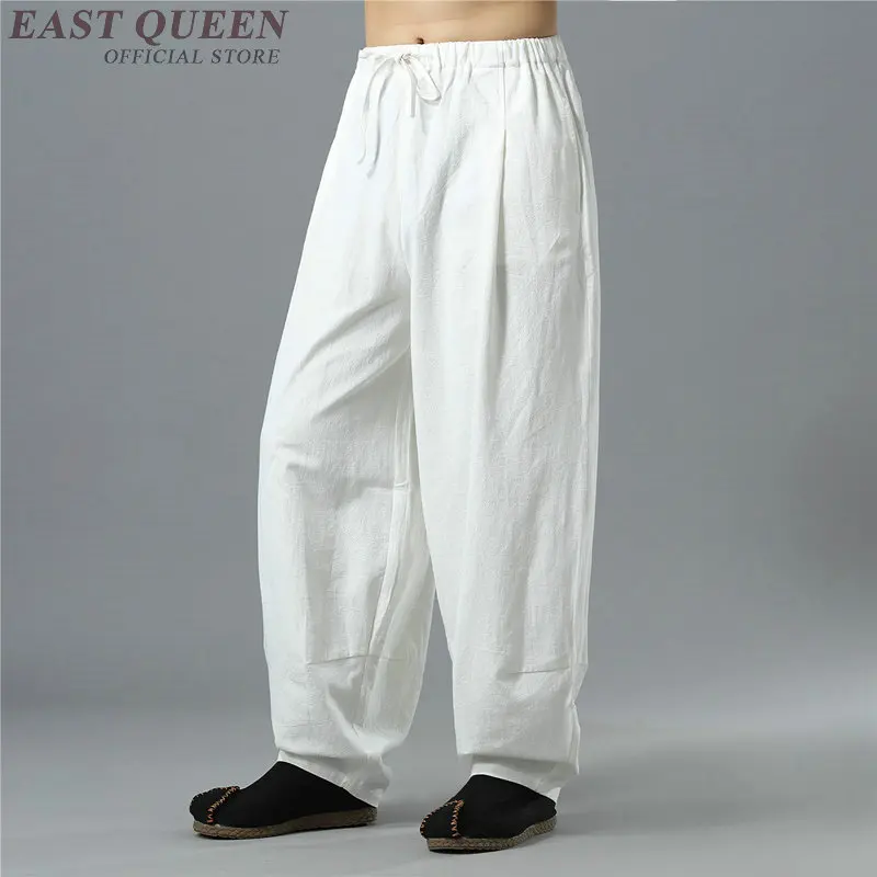 Китайские традиционные кунг-фу ушу Брюки Одежда для мужчин льняные Восточный стиль широкие брюки уличная одежда KK2263