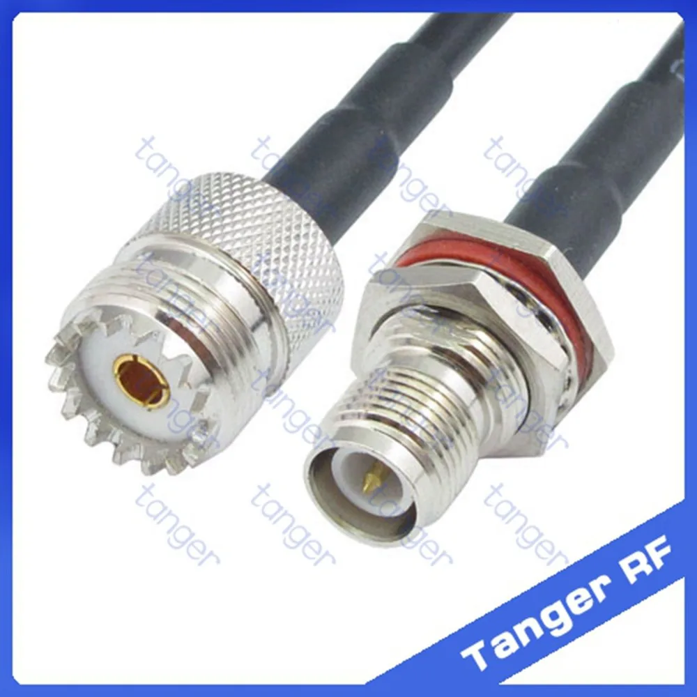 

Tanger RP-TNC female connector to UHF female jack SO239 straight RF RG58 Pigtail Jumper Coaxial Cable 20inch 50cm High Quality