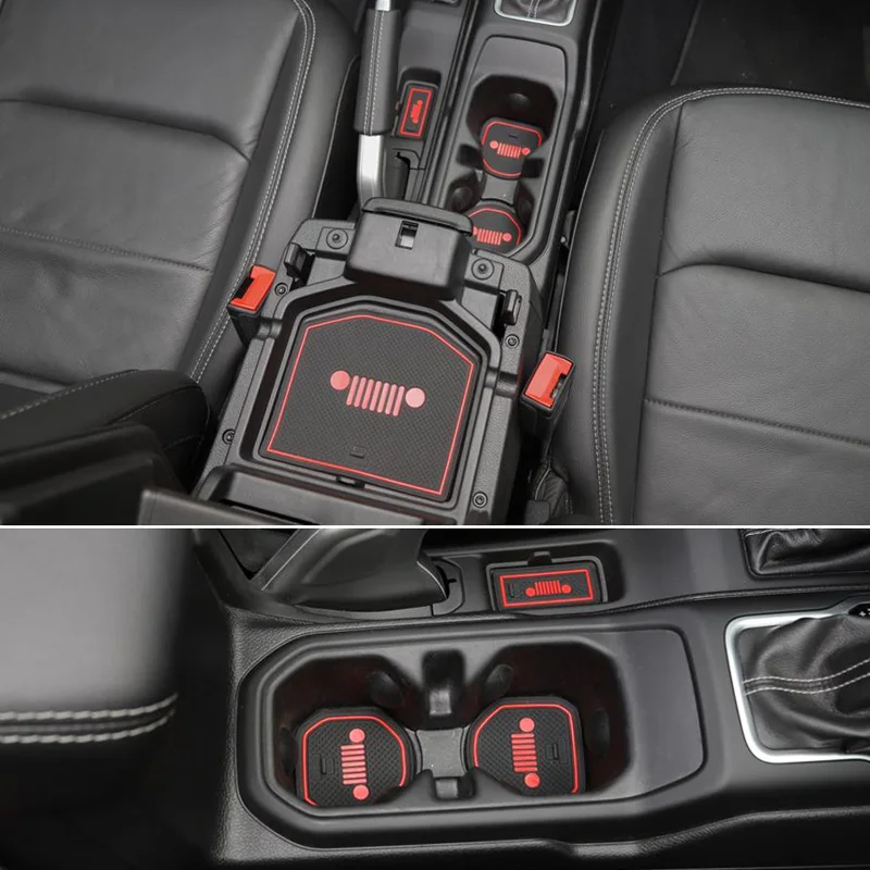 19x авто интерьер внутри двери коврик Нескользящая подстаканник для Jeep Wrangler JL