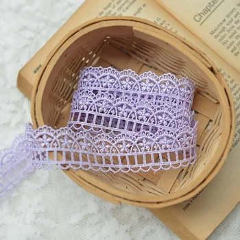 

20 meters 2.8cm 1.1" wide violet embroidered lace trim tapes ribbon for clothes dress fabric M9M73f546 free ship