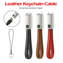 Мини Брелок Металлический кожаный зарядное устройство usb-c для IPhone X samsung S8 S9 Xiaomi Mi6 Mi8 Usb type c Быстрая зарядка usb C кабель type-C