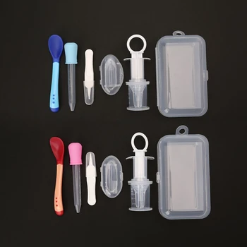 

5pcs/ Set baby kids Medicine Dispenser Dropper Toothbrush Health Care Kit feed medication Needle Feeder utensil medicine dropper