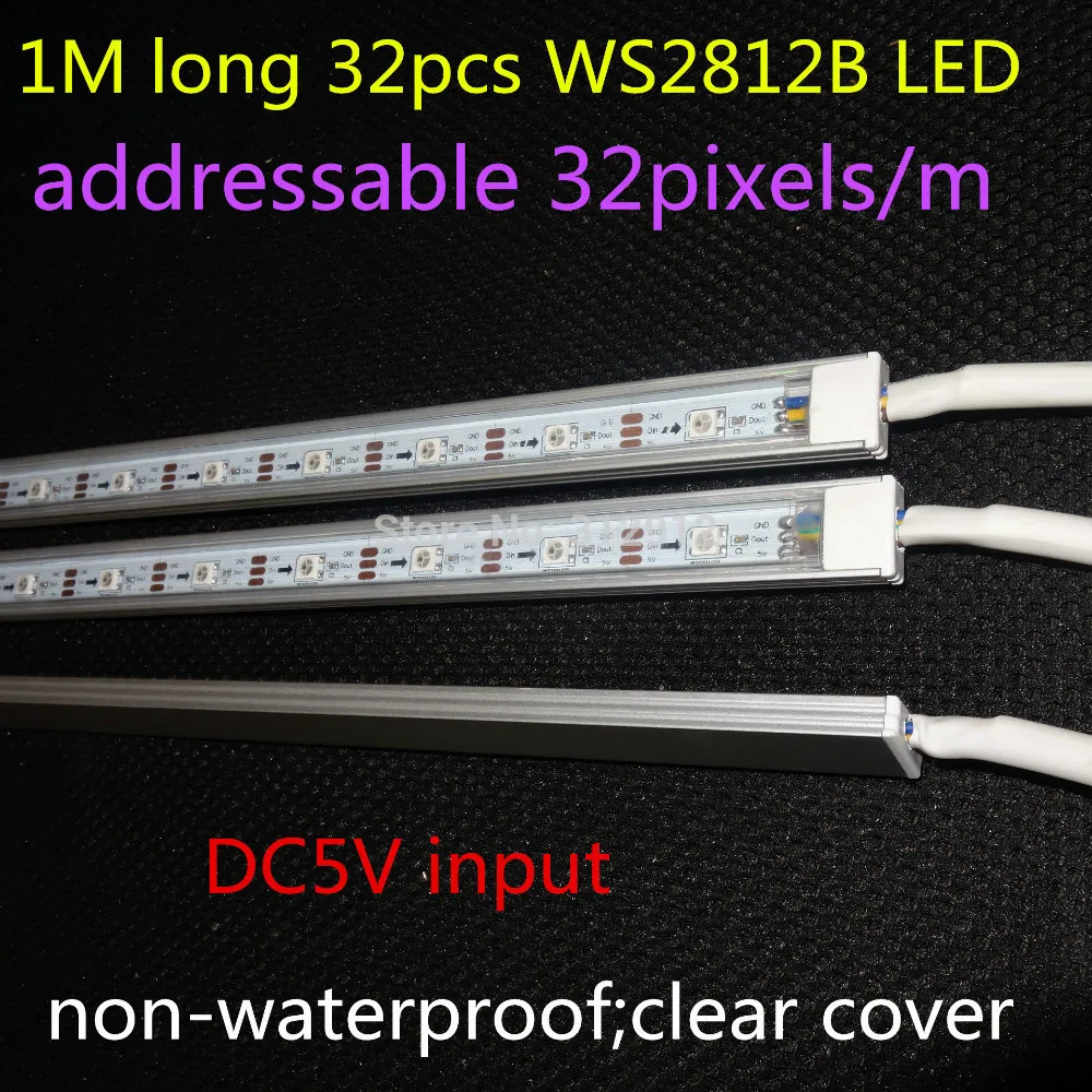 

1M long 32pixels addressable WS2812B led rigid bar;U type alu profile;DC5V input;non-waterproof;clear or milky cover