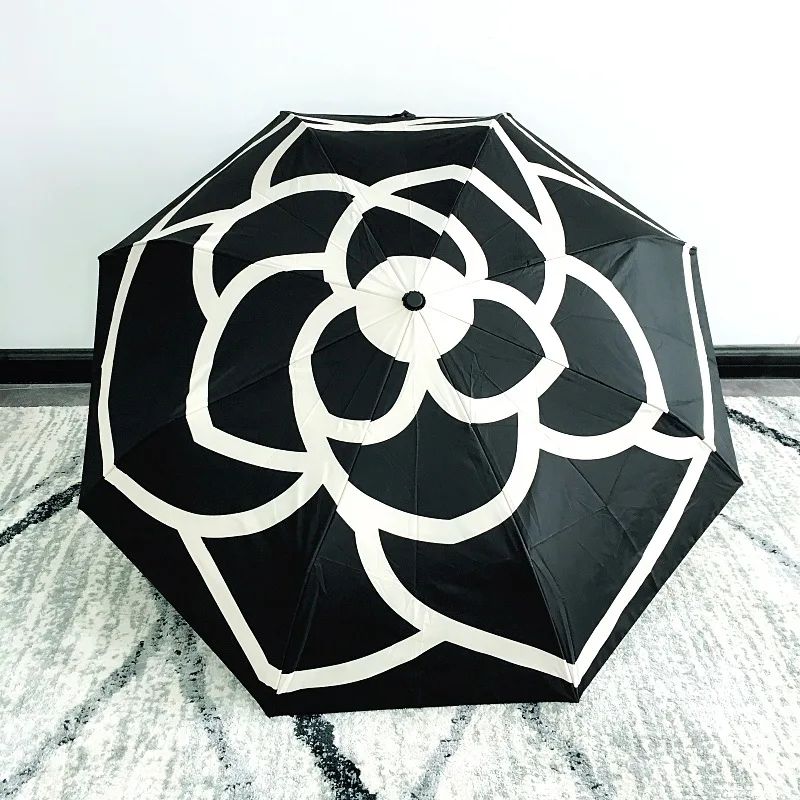 Женский зонт, ветрозащитный, анти-УФ, женский, мини-зонт, черный, пластиковый, Солнцезащитный зонт, 8k - Цвет: Черный