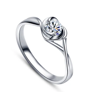 

0.4Ct dossy Brand Heart Shape Jewelry Synthetic Diamonds Engagement Ring 925 Sterling Silver Ring White Gold Color Jewelry