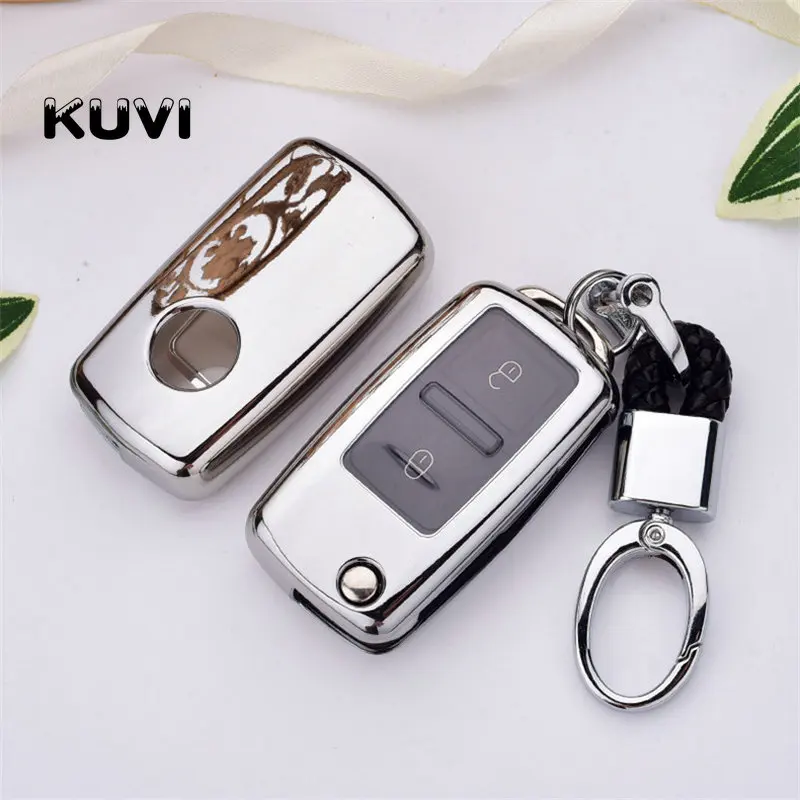 

Soft TPU car key cover case shell fob for VW Golf Bora Jetta POLO GOLF Passat For Skoda Octavia A5 Fabia For SEAT Ibiza Leon