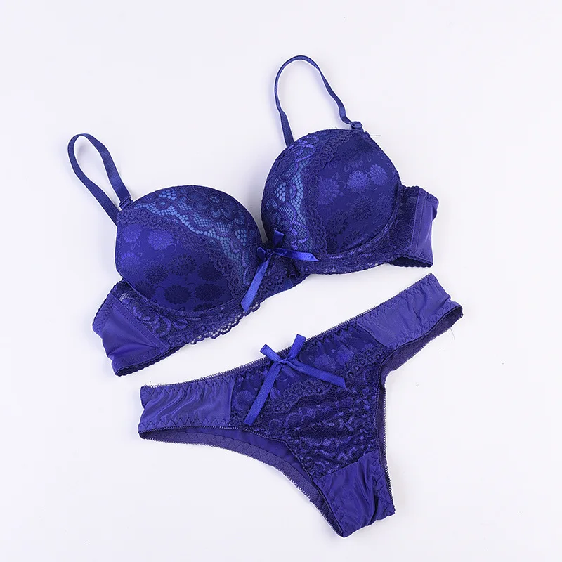 Ladychili Women Intimate Seamless Minimizer Thin Cup Big breast Bra and Tong Set Lace Skeleton Satin Patchwork Sexy N329 | Женская