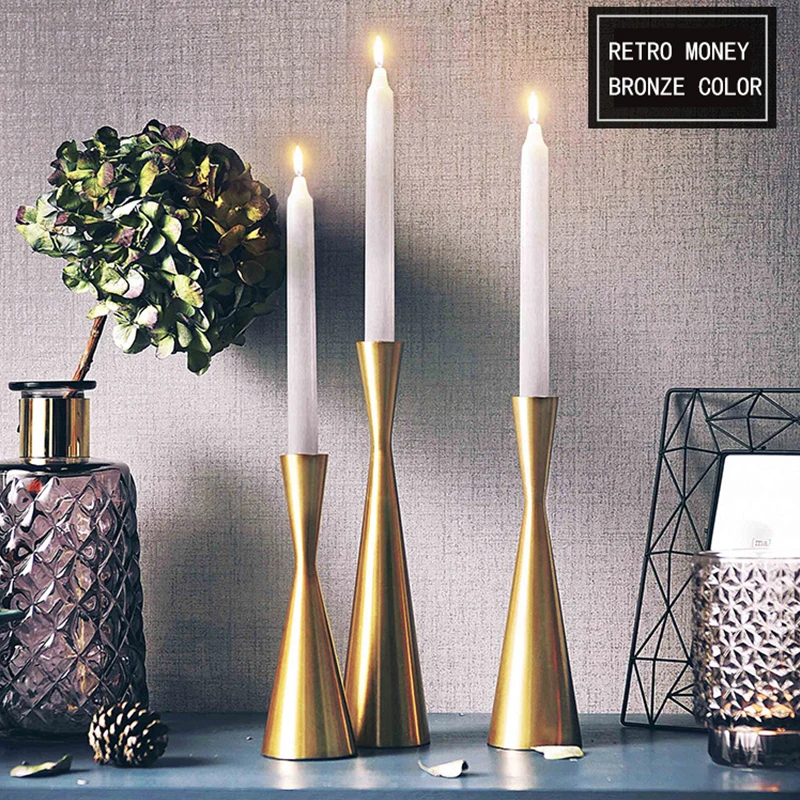 European INS Metal Single Candle Holder Ornaments Table Dinner