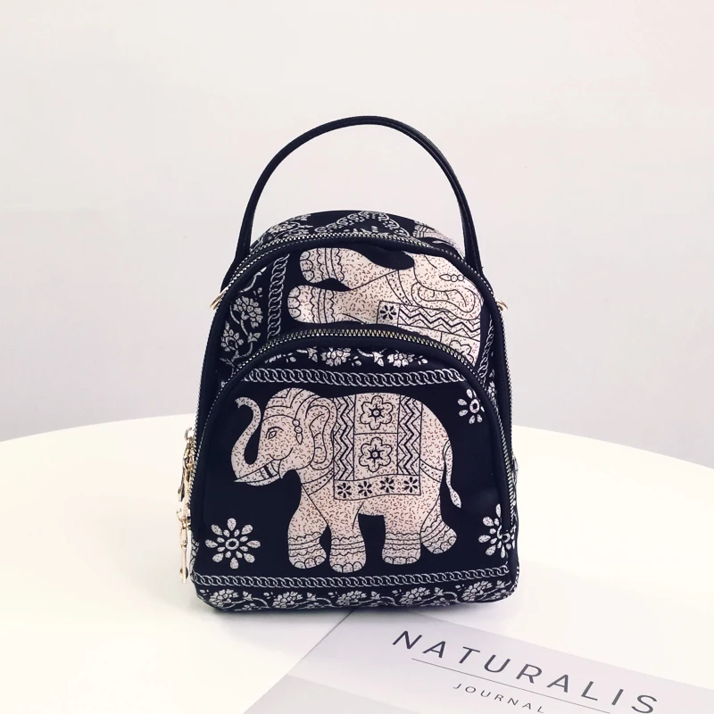 

2019 Bag Women Tote Bag Shoulder Bags Elephant Ethnic Style Multi purpose Nylon Zipper Cartoon Designer Handbags High Quality