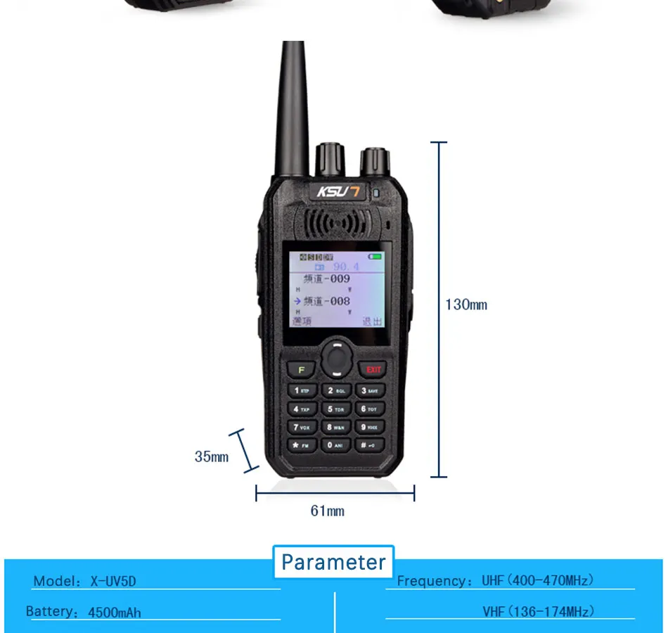 KSUN X-UV5D иди и болтай Walkie Talkie “иди и Портативный УКВ портативной рации двухстороннее Ham радио трансивер двухдиапазонный ручной иди и болтай Walkie Talkie двухстороннее радио коммуникатор