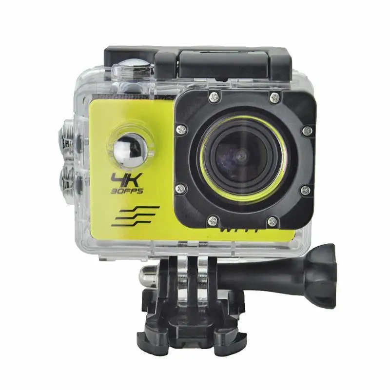 1 шт. 4K экшн-камера wifi 1080P 16MP 4X Zoom Helmet 30m Водонепроницаемая подводная DV Спортивная камера с пультом дистанционного управления/база для шлема - Цвет: Цвет: желтый