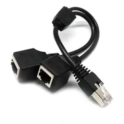 RJ45 сетевой разветвитель Кабель-адаптер 1 Мужской до 2 гнездо Порты и разъёмы LAN Ethernet Splitter Y Кабель-адаптер Cat5 Cat5e cat6 Cat7