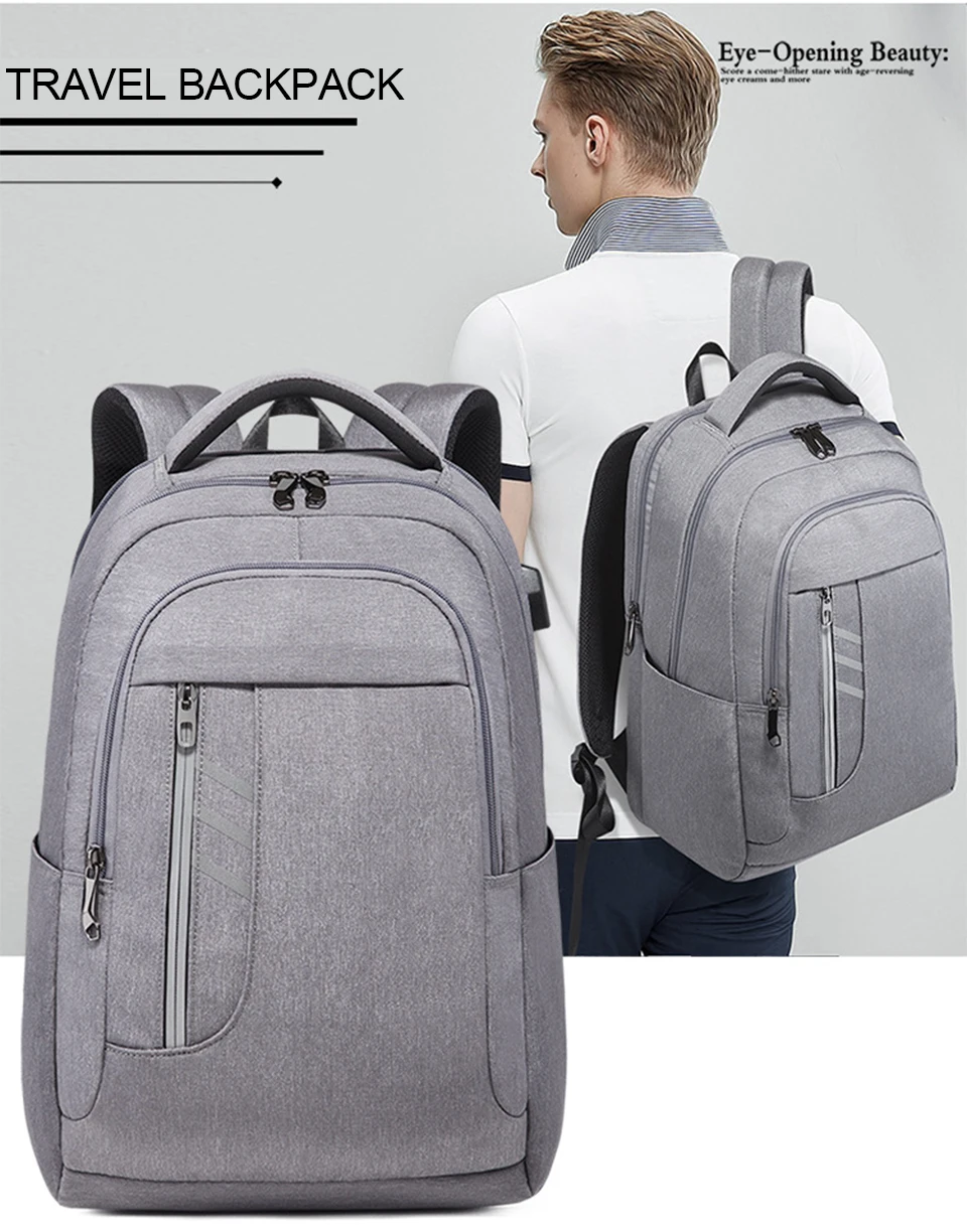 Men Backpack Male Laptop 17'' 15.6 Backpacks Waterproof Women Bag Pack Student Notebook Backpacking USB Charging Female Mochila (2)