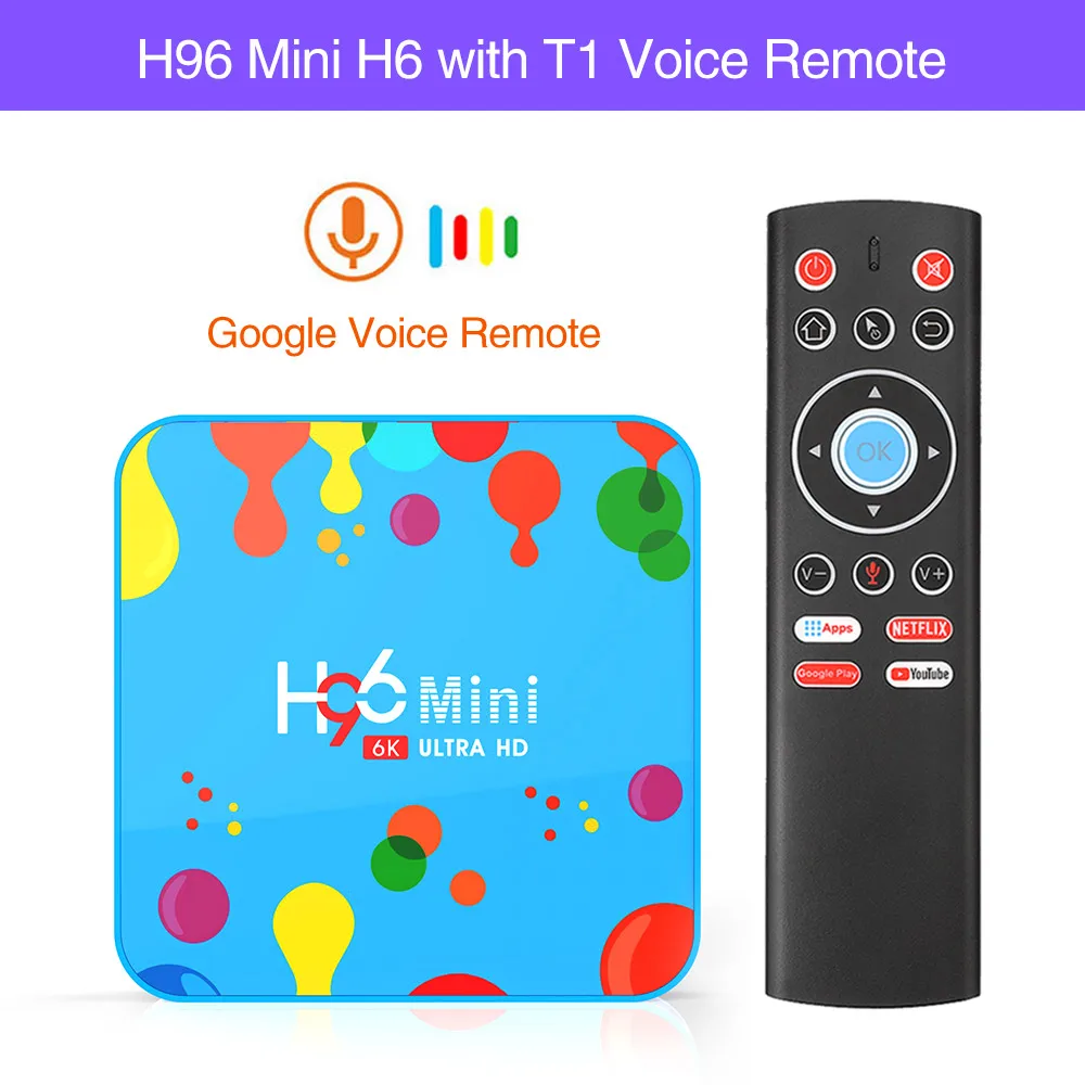 Новейший Смарт ТВ-бокс 4 Гб ram 128 Гб 64 Гб H96 Mini Android 9,0 tv BOX Allwinner H6 quad core 6K H.265 USD3.0 Двойной Wi-Fi передатчик для интернет-телевидения Netflix