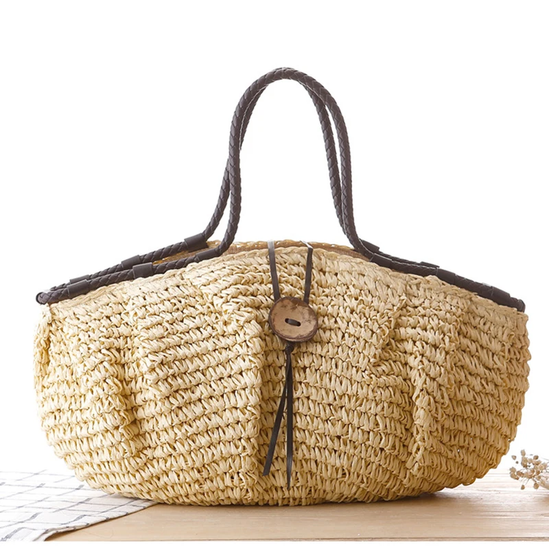 Large Beach Bags Women Hasp Tote Bags For Women Straw Handbag Bohemian Summer Holiday Bag Ladies Shoulder Casual Straw Bag W295 Large Beach Bags Women Hasp Tote Bags For Women Straw Handbag Bohemian Summer Holiday Bag Ladies Shoulder Casual Straw Bag W295