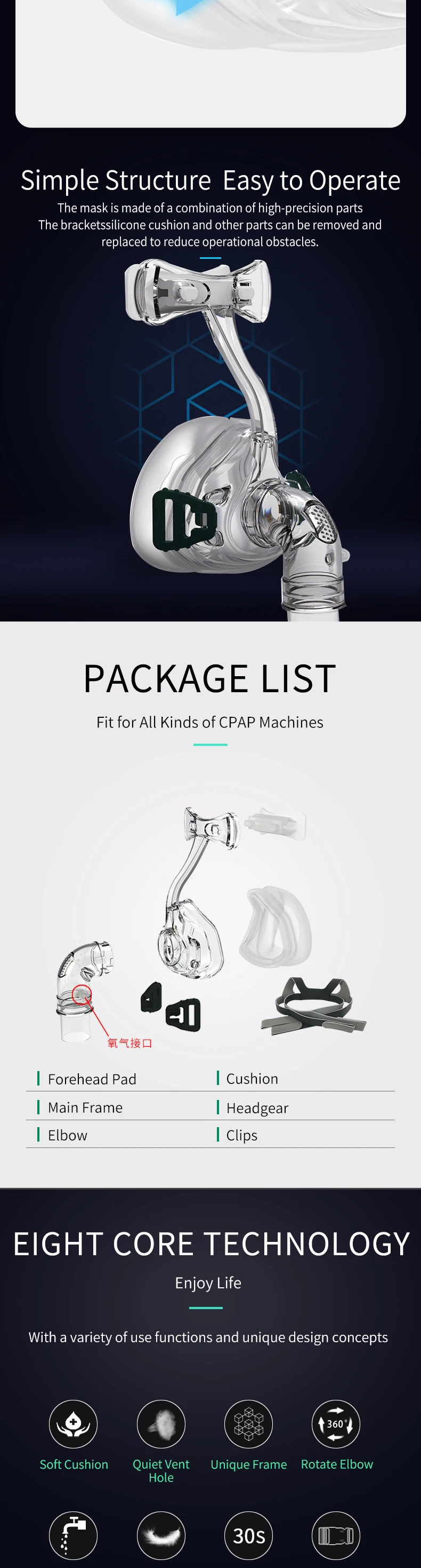 Nasal Mask CPAP Nasal Mask For all Brands CPAP Auto CPAP BiPAP S M L Sizes Available Suitable For Oxygenerator (2)