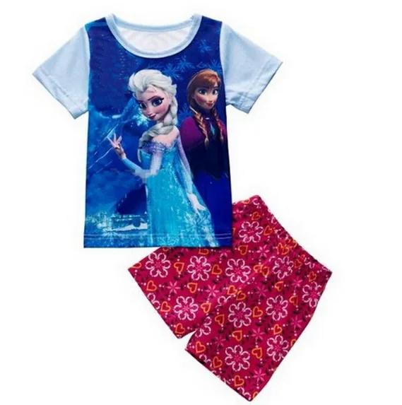 Летние Детский Пижамный комплект для маленьких мальчиков девочек пижамы короткий рукав Домашняя одежда из хлопка детская одежда для сна Нижнее белье D50
