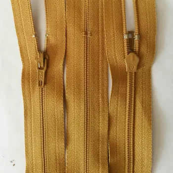 

100 Pcs/lot YKK Zipper Fasteners Close End Nylon Coil Ginger Dark Yellow for Pants Trousers Skirt Handmade Sewing Accessories