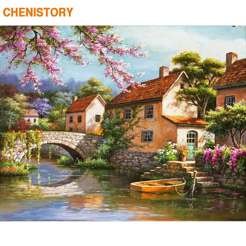 

CHENISTORY Rural DIY Painting By Numbers Landscape Modern Wall Art Picture Unique Gift Handpainted Oil Painting For Home Decor