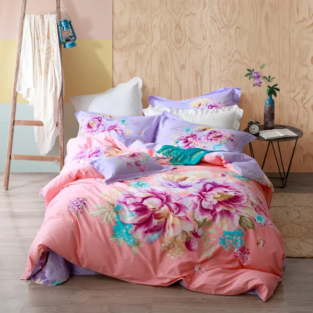 bright colored floral bedding sets queen king size duvet covers cotton floral sheets