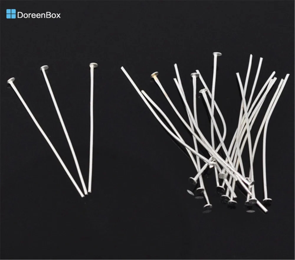 

Doreen Box Lovely 400PCs Silver color Head Pins 40x0.7mm(21 gauge) (B00632)