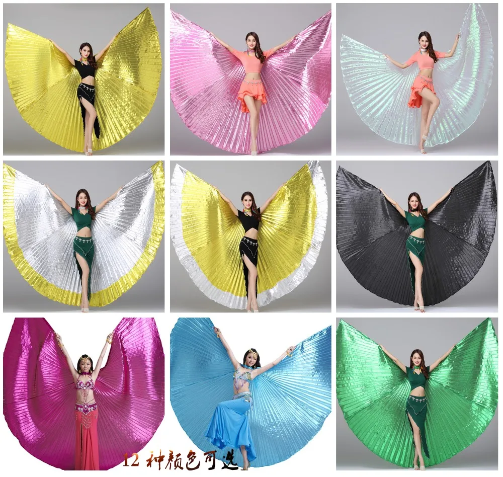 

2019 NEW Women High quality Belly Dance Isis Wings Oriental Design New Wings without Sticks 13 colors