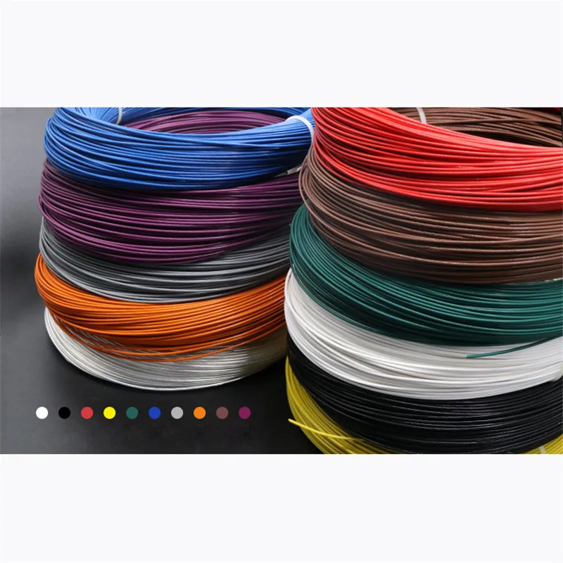 

Teflon line 22AWG wire diameter 1.5mm0.5 square electronic line high temperature silver plated wire and cable DIY electrical wir