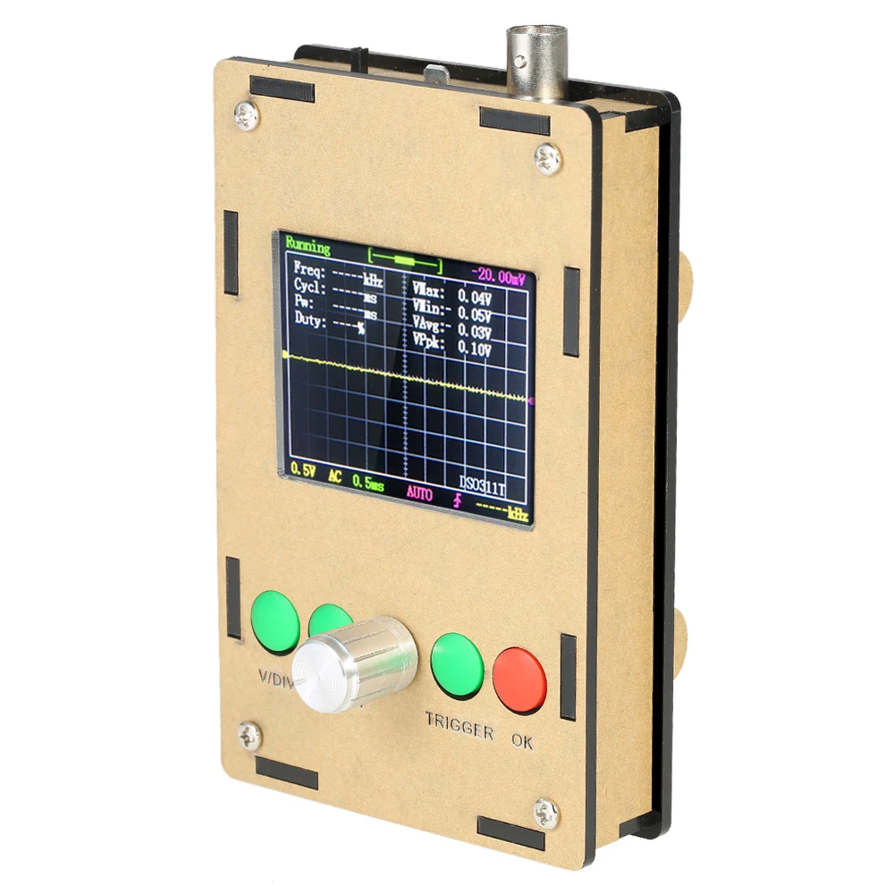 

Portable LCD Mini 2.4inch TFT Handheld Pocket Digital Oscilloscope Bandwidth 200KHz 1Msps STM32 Chip with Probe