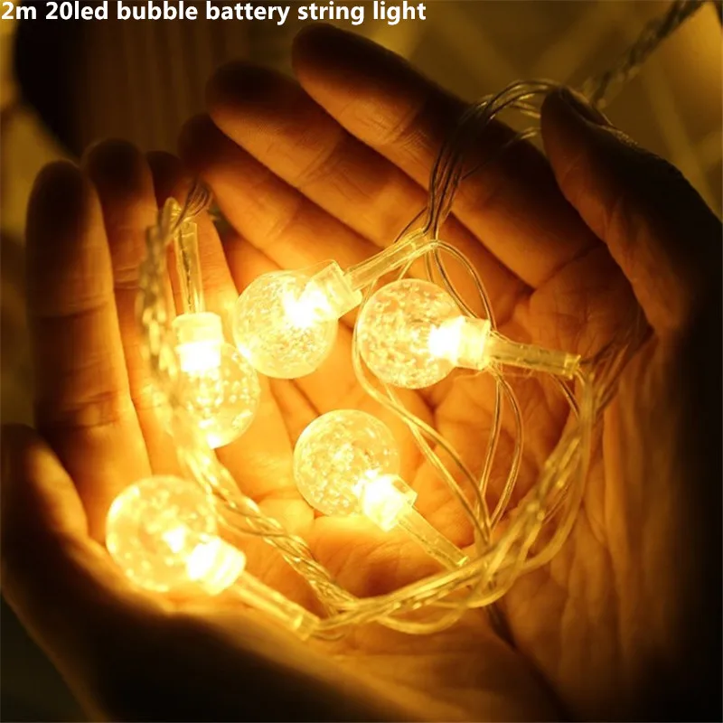 

2m 20led bubble string light 3*AA battery operated waterproof fairy led christmas light for holiday party wedding decoration