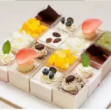 20 штук квадратный Мусс плесень Cube выпечки аксессуары DIY шоколадный мусс торт украшать десерт чашки Тирамису чашки