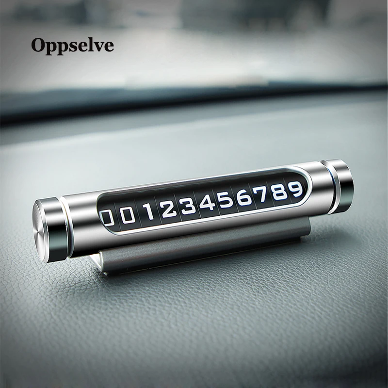 

Car Luminous Parking Number Plate Sticker Hidden Phone Number Holder Mobile Auto Rotary Plates Car-styling Interior Accessories