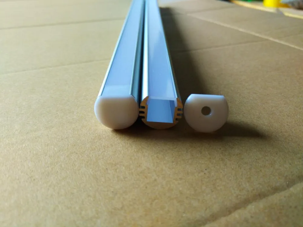 شحن مجاني 40 قطعة/المجموعة 2.5 meters/pcs 18.3x16 مللي متر تشذيب الالمنيوم ل مجلس الوزراء/خزانة/مصباح ليد بار مع PC diffusr