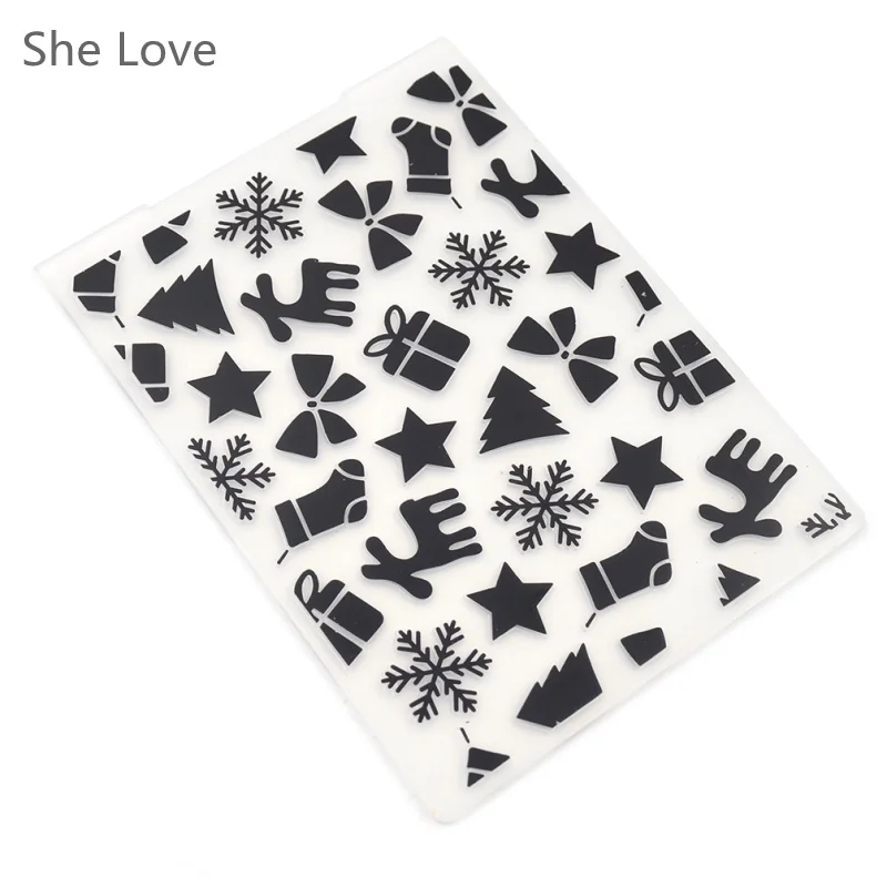 Chzimade Kerstcadeaus Plastic Embossing Map Voor Scrapbook Diy Album