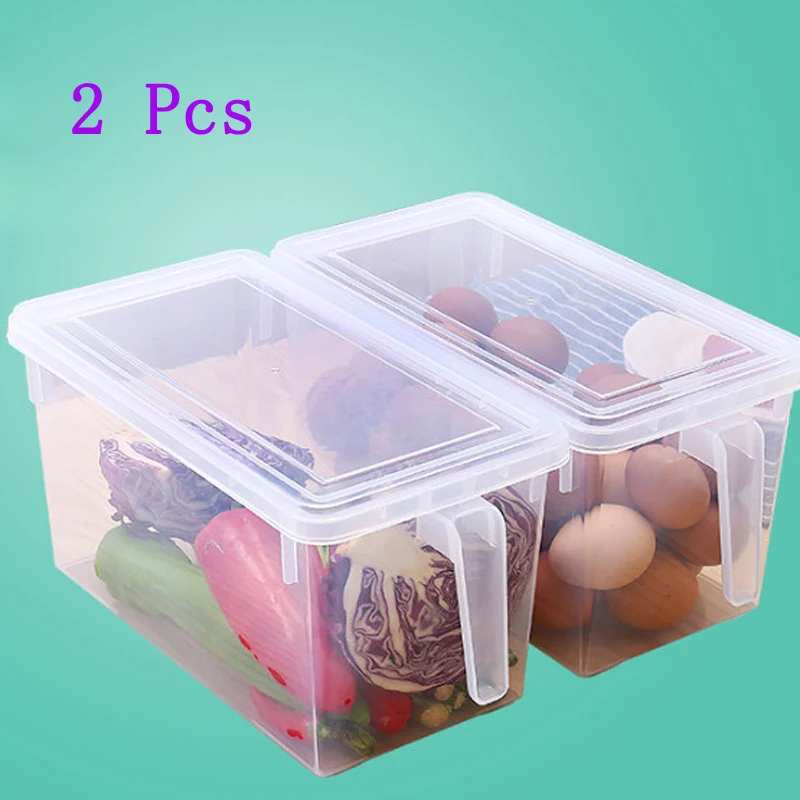 

2Pcs Kitchen Transparent PP Storage Box Grains Contain Sealed Home Organizer Food Container Refrigerator Storage Boxes