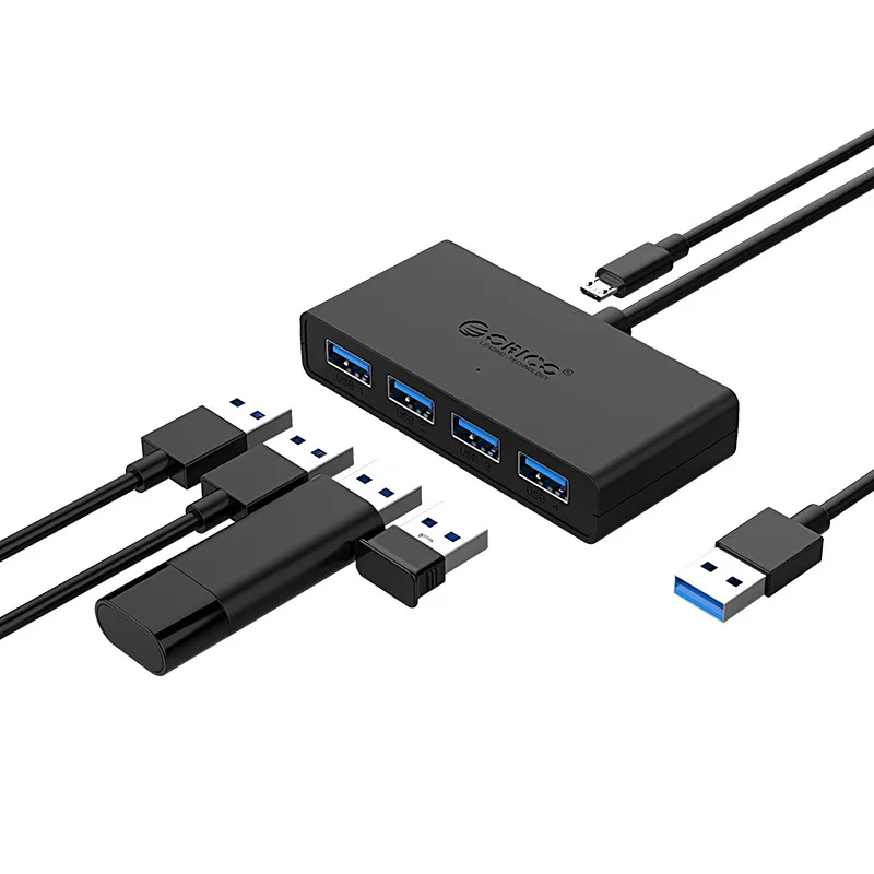 USB 3.0 4-ميناء USB Hub الخائن محول 5 جيجابايت في الثانية لأجهزة الكمبيوتر المحمول الكمبيوتر PC الروبوت ميناء امدادات الطاقة المستقلة ، g11-H4-U3