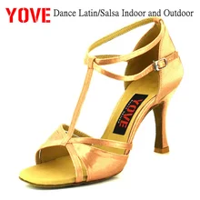 YOVE стиль LD-3791 танцевальная обувь Бачата/Сальса крытый и открытый Женская танцевальная обувь