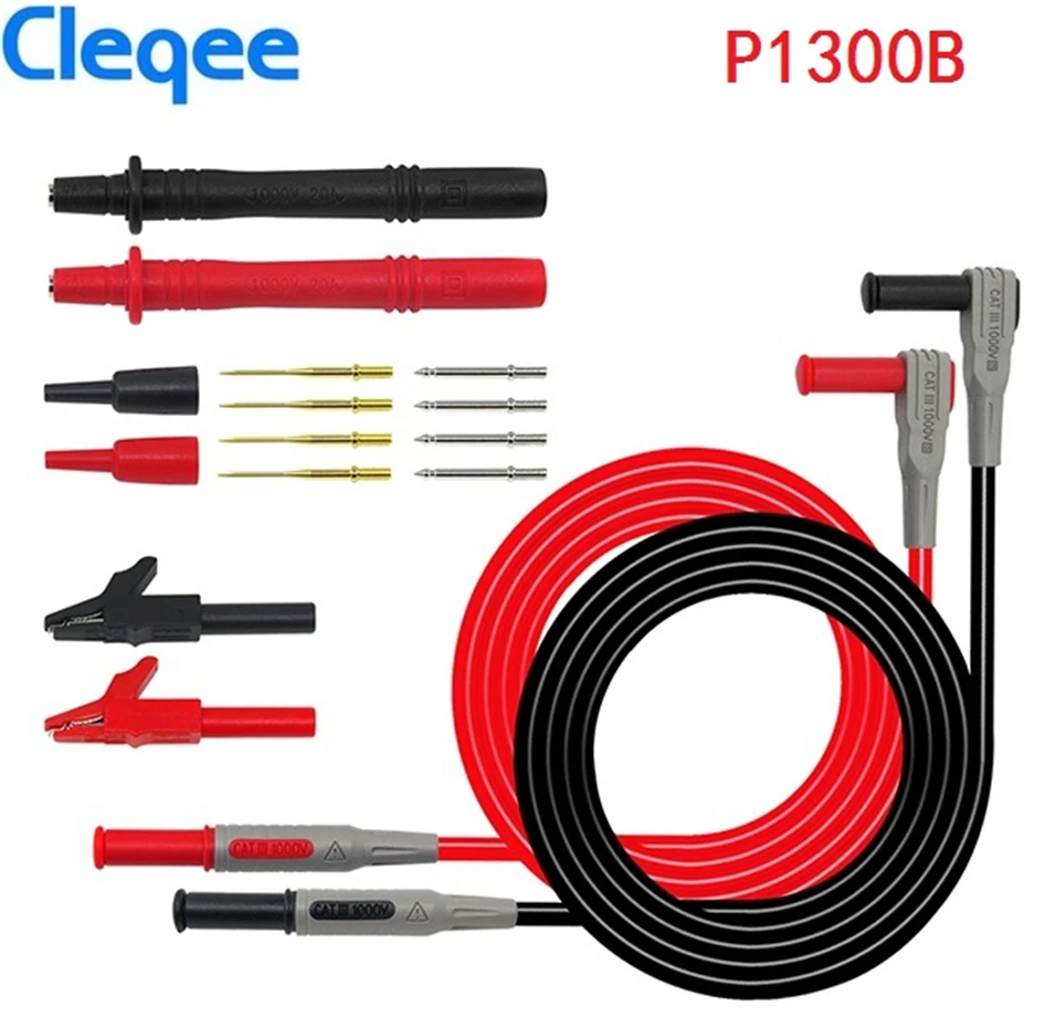 Cleqee P1300B P1300C 12 в 1 супер мультиметр зонд Сменный зонд Зажим мультиметра Тесты привести наборы+ зажимы типа «крокодил» - Цвет: P1300B