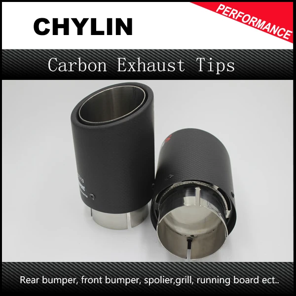

2Pcs AK Racing Carbon Fiber Exhaust Tip ID:63mm OD:89mm Universal 304 Stainless Steel End Pipe Exhaust Tail Pipe