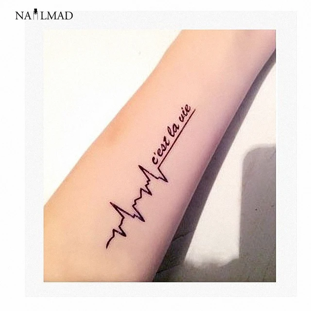 1 Arkusz Nailmad Czarne Litery Flash Tatuaż Tatuaż Naklejki