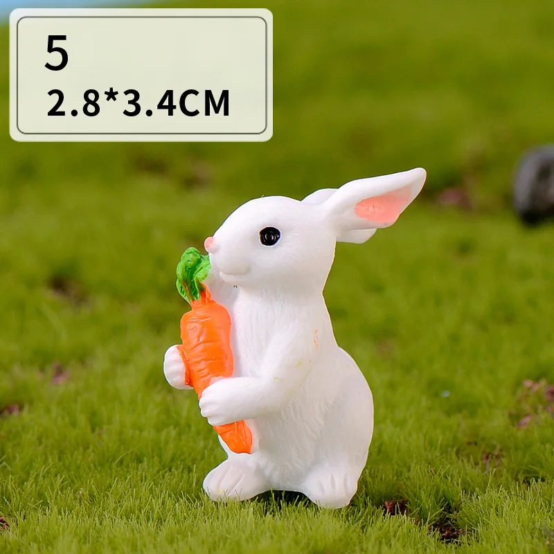 Мини играющая Фигурка кролика модель животного Смола ремесло микро пейзаж домашний декор миниатюрное украшение для сада в виде Феи аксессуары - Цвет: No.5