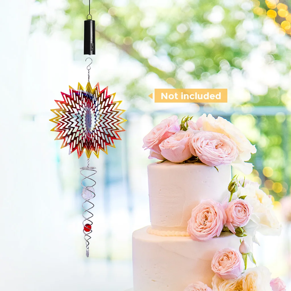 Stainless Steel Wind Spinner Motor Battery Operated Hanging Display Wind Spinner Motor Garden Decor Hanging Decorations