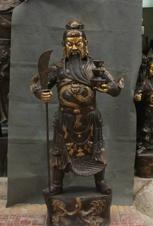 

Details about 52" Chinese Famous General Bronze Stand Guan Gong Warrior Dragon Wealth Statue