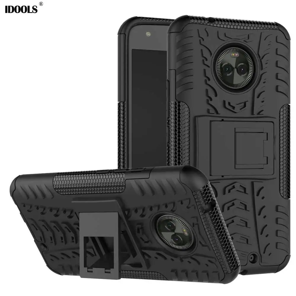 

IDOOLS For Motorola Moto X4 Case 2 in1 PC Armor Back Cover MotoX4 Full Protective Bag Cases For moto X4 X 4 with Kickstand 5.2''