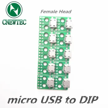 

FeMale micro USB TO DIP 2.54mm 10PCS/LOT Model: CNT-008